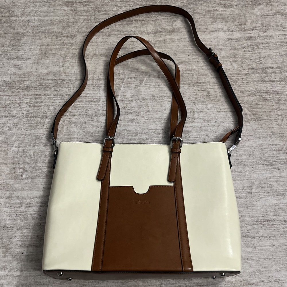 BROMEN Women Briefcase 15.6” Laptop Tote Bag Leather Handbag Shoulder Purse NEW
